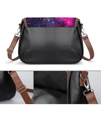 Printed Crossbody Bag Shoulder Bag PU Leather Women's Designer Satchels Motorcycle Cool Letters Color13 $25.91 Satchels