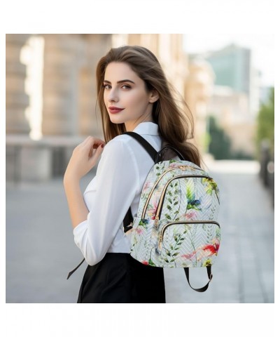 Summer Flowers Watercolor Women Backpack Purse Shoulder Bag Color Small $19.79 Backpacks