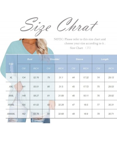 Womens V Neck Sweatshirt Pullover 2023 2023 Drop Shoulder Fall Outfits Casual Workout Vintage Style Trendy Sweater 5-sky Blue...