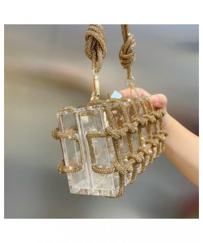 Woven Acrylic Evening Bags Purses Women Chic Banquet Rhinestone Crossbody Bag for Party Prom Colorful $51.41 Evening Bags