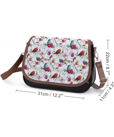 Black Cats Pattern Women Crossbody Clutch Purse Handbag Shoulder Bags Bird Butterfly and Flower Leaf $22.11 Shoulder Bags