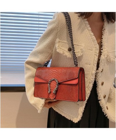 Women Small Satchel Bag Classic Snake Printed PU Leather Shoulder Purse Crossbody Bag with Chain A-white $22.63 Satchels