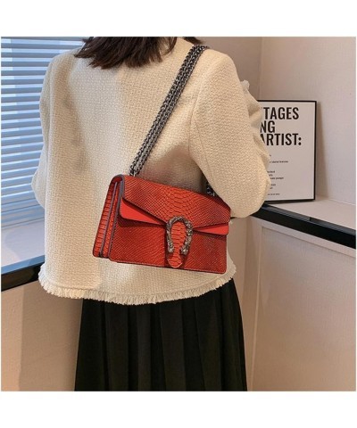 Women Small Satchel Bag Classic Snake Printed PU Leather Shoulder Purse Crossbody Bag with Chain A-white $22.63 Satchels