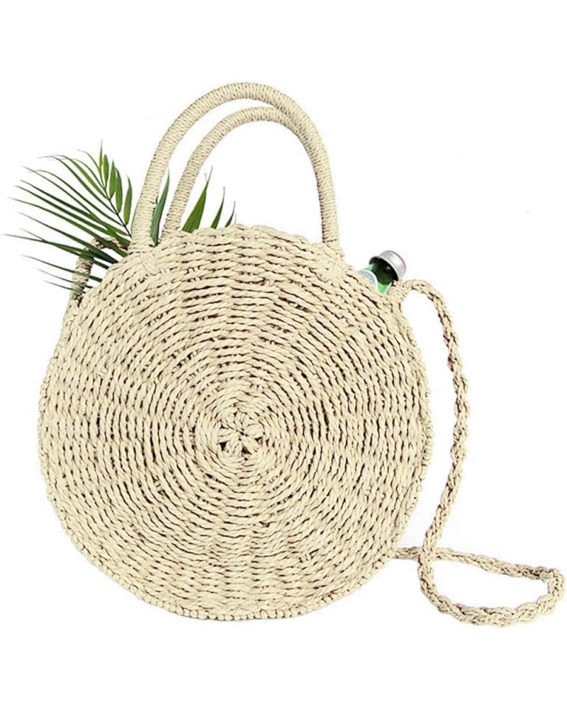 Straw Crossbody Bag Women Weave Shoulder Bag Round Summer Beach Purse and Handbags, Light Beige, Medium Off-white $18.91 Totes