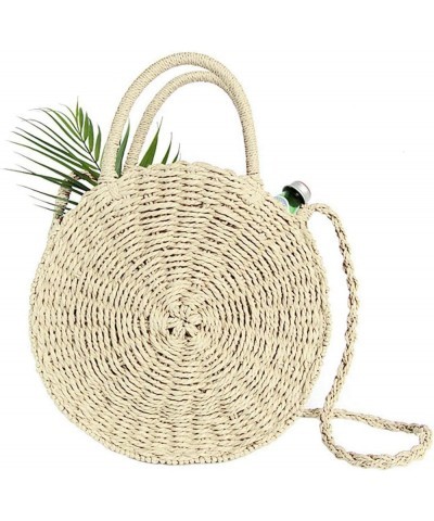 Straw Crossbody Bag Women Weave Shoulder Bag Round Summer Beach Purse and Handbags, Light Beige, Medium Off-white $18.91 Totes