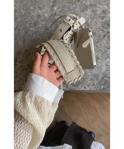 Niche Women's Bag 2022 New Biker Bag Armpit Bag Rivets Tassel Three in one Pleated Bag Shoulder Cross Bag White Black $21.82 ...