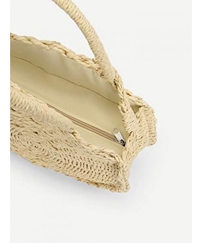 Straw Crossbody Bag Women Weave Shoulder Bag Round Summer Beach Purse and Handbags, Light Beige, Medium Off-white $18.91 Totes