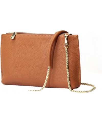 Genuine Leather Small Shoulder Bag Crossbody Bag Phone Pouch Phone Clutch Purse Wallet Handbag Brown $16.44 Shoulder Bags