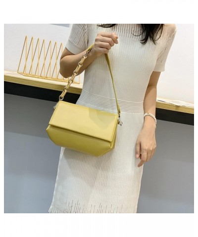 Genuine Leather Satchel Women's Unique Shoulder Bags Purse Clutch With Cross-body Chain Strap (Black) Yellow $41.59 Satchels