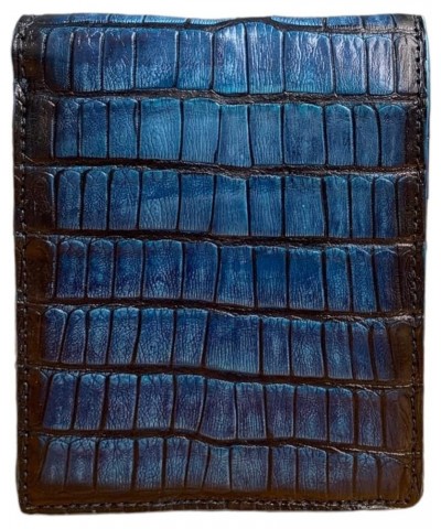 Genuine alligator leather bifold wallet for men, real crocodile men's wallet. (Green) Blue $44.40 Wallets