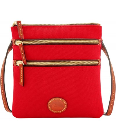 Handbag, Nylon North South Triple Zip Crossbody Red $32.64 Shoulder Bags