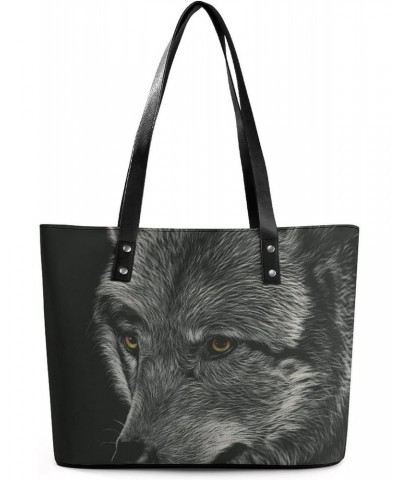 Womens Handbag Wolf Leather Tote Bag Top Handle Satchel Bags For Lady $19.94 Totes