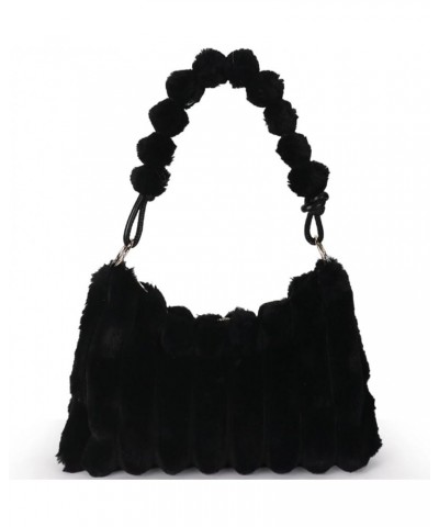 Fuzzy Purse for Women Cute Fluffy Shoulder Bag Soft Winter Faux Fur Purse Trendy Furry Handbag Bag Plush Underarm Bag Black $...