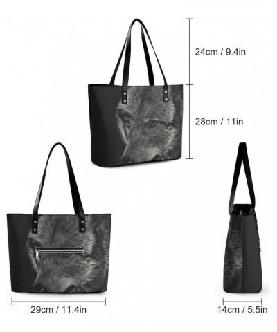 Womens Handbag Wolf Leather Tote Bag Top Handle Satchel Bags For Lady $19.94 Totes