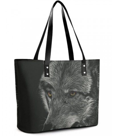 Womens Handbag Wolf Leather Tote Bag Top Handle Satchel Bags For Lady $19.94 Totes