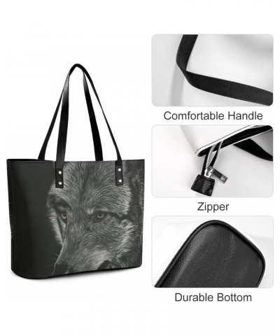 Womens Handbag Wolf Leather Tote Bag Top Handle Satchel Bags For Lady $19.94 Totes