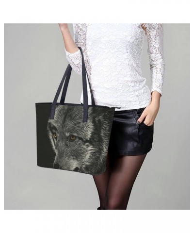 Womens Handbag Wolf Leather Tote Bag Top Handle Satchel Bags For Lady $19.94 Totes