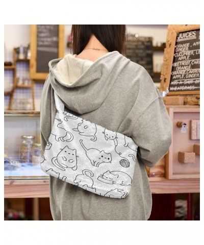 Cats Have Fun Plush Shoulder Bag Furry Tote Handbag Purse Faux Fur Crossbody Bag for Women $11.54 Totes