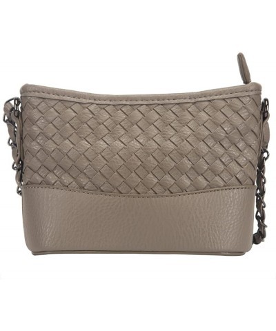 Crossbody Bag Extra Long Strap Faux Leather Basket Weaving Fashion Novelty Small Purses and Handbags For Women Gray $21.03 Cr...