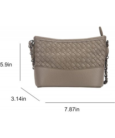 Crossbody Bag Extra Long Strap Faux Leather Basket Weaving Fashion Novelty Small Purses and Handbags For Women Gray $21.03 Cr...