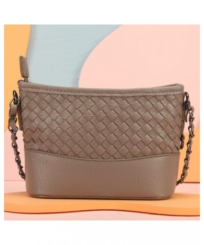 Crossbody Bag Extra Long Strap Faux Leather Basket Weaving Fashion Novelty Small Purses and Handbags For Women Gray $21.03 Cr...