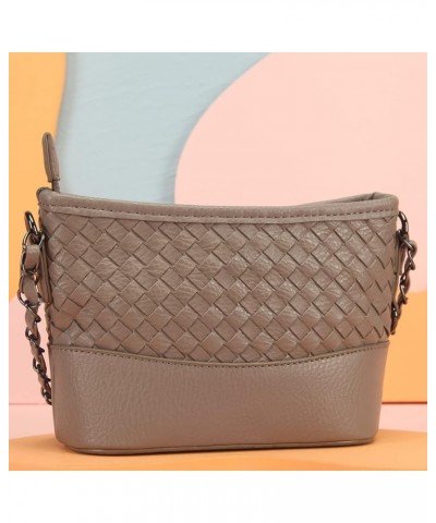 Crossbody Bag Extra Long Strap Faux Leather Basket Weaving Fashion Novelty Small Purses and Handbags For Women Gray $21.03 Cr...