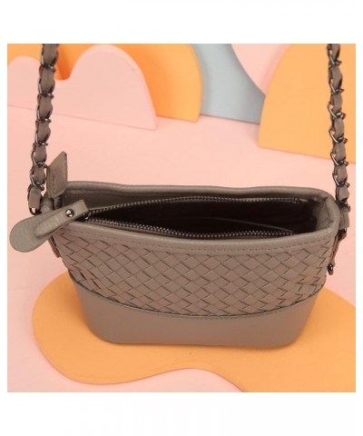 Crossbody Bag Extra Long Strap Faux Leather Basket Weaving Fashion Novelty Small Purses and Handbags For Women Gray $21.03 Cr...