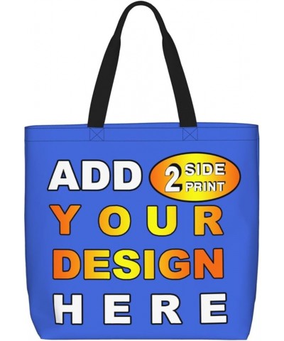 Custom Tote Bag Custom Bag With Your Photo/Text/Name Personalized Tote Bags For Women Teachers Custom Gift Bags Royal Blue $1...