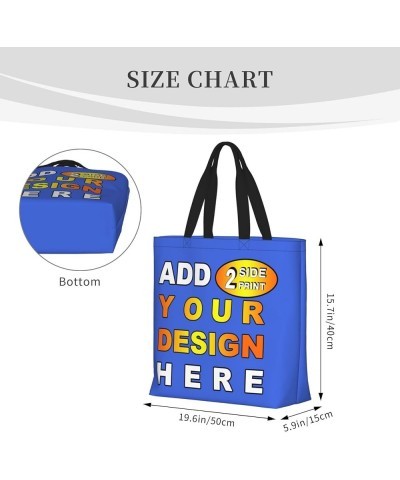 Custom Tote Bag Custom Bag With Your Photo/Text/Name Personalized Tote Bags For Women Teachers Custom Gift Bags Royal Blue $1...