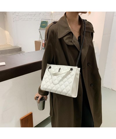 Women's Crossbody Bag Lingerie Bag Single Shoulder Armpit Bag Small Square Bag Suitable for Women White $14.78 Shoulder Bags