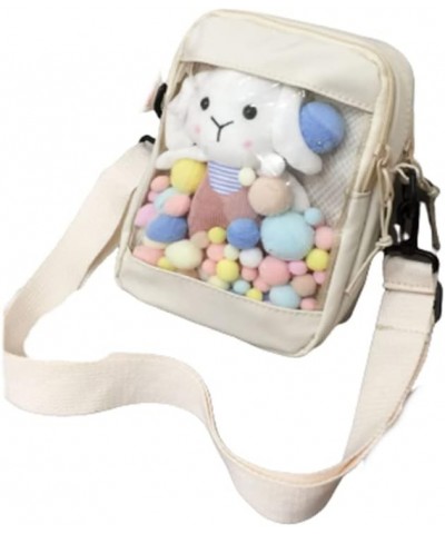 Cute Transparent Ita DIY bag crossbodg bag Kawaii small Shoulder bag handbag Anime Purse handbag wallet Women (Black) White $...