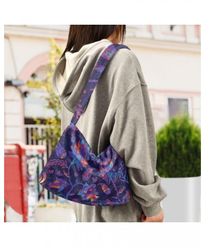 Purple Paisley Floral Shoulder Tote Bags for Women Furry Crossbody bag Hobo Handbag Purses for Teen Girls University $11.54 T...