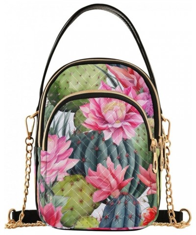 Floral Ladies Shoulder Handbags, Casual Crossbody Purse Crossbody Shoulder Bag Watercolor With Cactus and Flowers-9 $20.99 Sh...