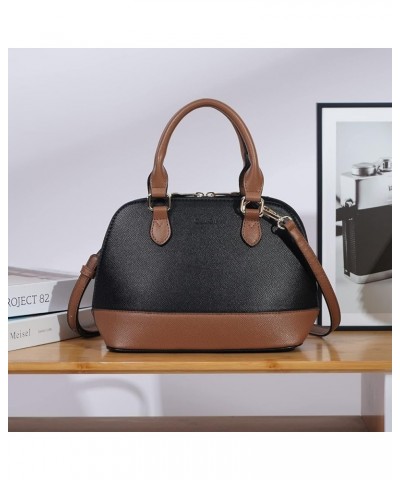 Tote Bag for Women Travel Shoulder Bag Middle Tote Handbags with Yoga Mat Buckle for Gym,Work Black With Brown $11.12 Satchels