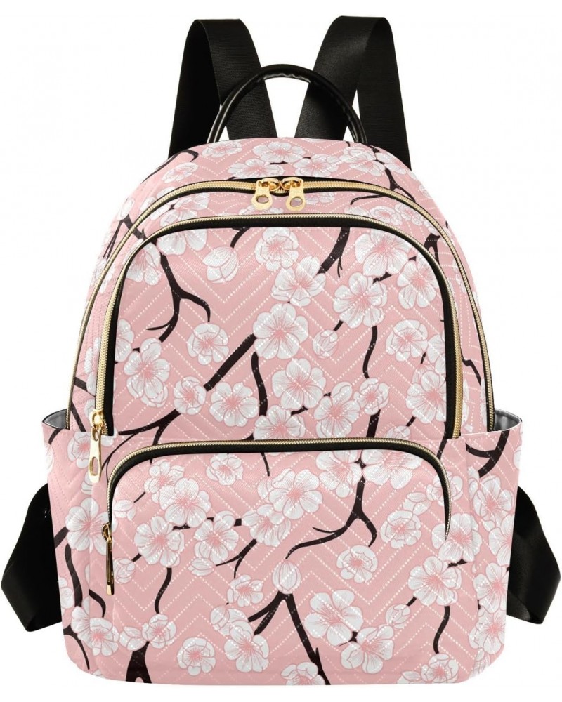 Cherry Blossoms Fashion Backpack Purse for Women Multipurpose Casual Daypack with Multi Pockets & Secured Zipper Ladies Gift ...