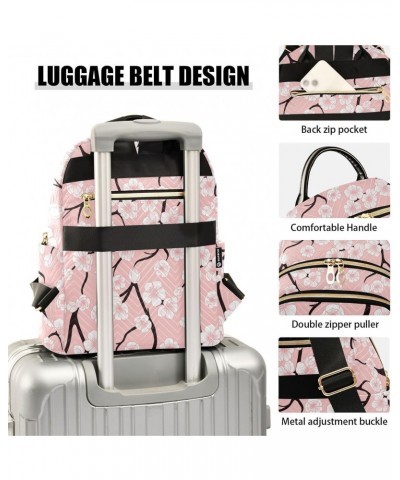 Cherry Blossoms Fashion Backpack Purse for Women Multipurpose Casual Daypack with Multi Pockets & Secured Zipper Ladies Gift ...