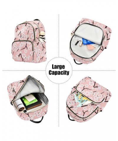 Cherry Blossoms Fashion Backpack Purse for Women Multipurpose Casual Daypack with Multi Pockets & Secured Zipper Ladies Gift ...