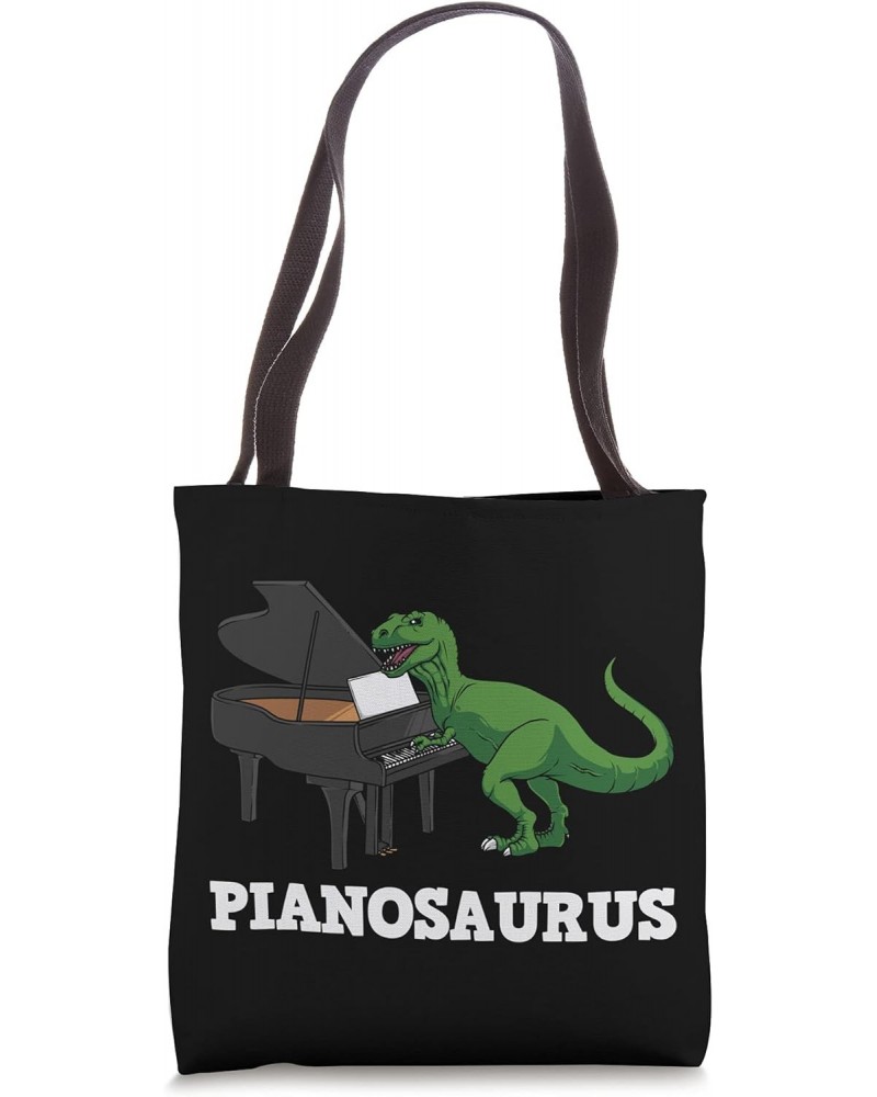 Funny Piano Gift Men Women Cool Dinosaur Piano Pianosaurus Tote Bag $11.04 Totes