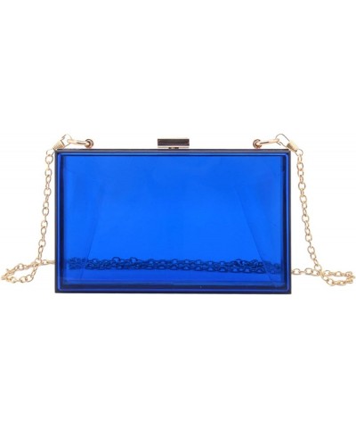 Women Acrylic Transparent Gold star Evening Bags Purses Clutch Vintage Banquet Handbag Blue $14.40 Evening Bags