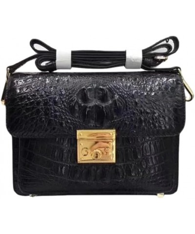 Fashion Genuine Crocodile Skin Women's Messenger Bag Authentic Alligator Leather Lady Crossbody Shoulder Bag Female Purse Bla...