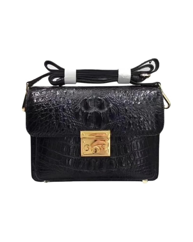 Fashion Genuine Crocodile Skin Women's Messenger Bag Authentic Alligator Leather Lady Crossbody Shoulder Bag Female Purse Bla...