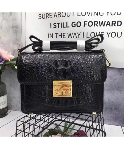 Fashion Genuine Crocodile Skin Women's Messenger Bag Authentic Alligator Leather Lady Crossbody Shoulder Bag Female Purse Bla...