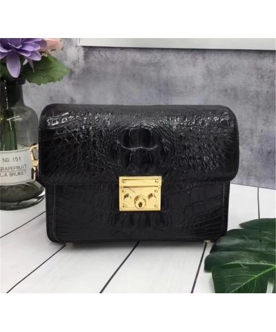 Fashion Genuine Crocodile Skin Women's Messenger Bag Authentic Alligator Leather Lady Crossbody Shoulder Bag Female Purse Bla...