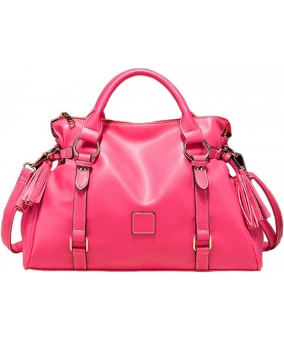 Women Hobo Tote Purse Handbag Faux Leather Top-handle Shoulder Bag with Tassel Pendant Rose $36.58 Totes