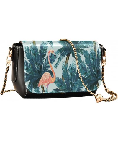 Flamingo Palm Tree Crossbody bags for Women Small Crossbody Purses with Adjustable Strap Cell Phone Purse Shoulder Handbags f...