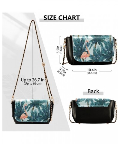 Flamingo Palm Tree Crossbody bags for Women Small Crossbody Purses with Adjustable Strap Cell Phone Purse Shoulder Handbags f...