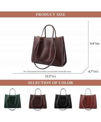 Large Work Tote Bags for Women Genuine Leather Shopper Handbags and Purses Commuter Shoulder Bags Travel Satchels B / Brown $...