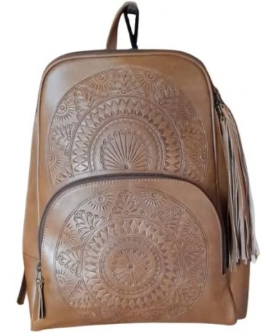 Backpack Purse, Genuine Leather, Hand tooled, Western Style, Mandala styling (Grey) Brown $47.85 Backpacks