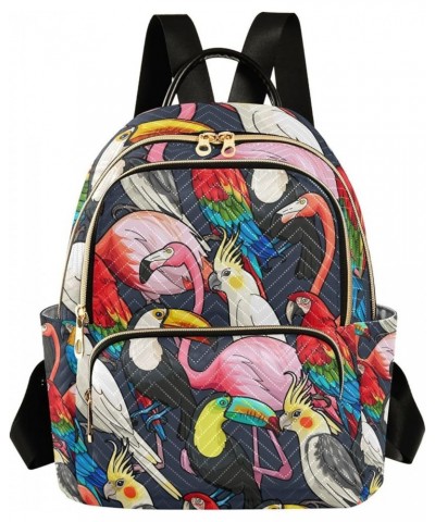 Women Backpack Flamingo Tropical Bird Anti-Theft Travel Backpack with Luggage Belt Lightweight Handbag Lady Purse Roomy Doubl...