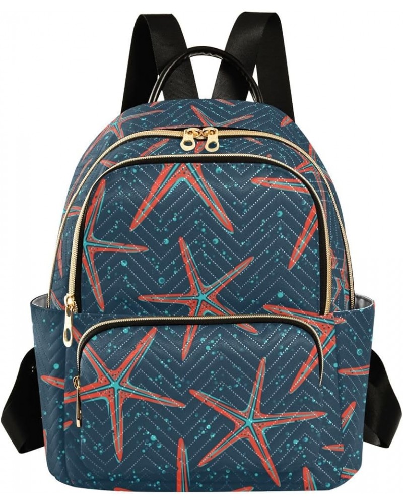 Orange Starfish Fashion Travel Backpack for Women Multi Pockets Lightweight Purse for Women-S Multicolor Medium $16.73 Backpacks